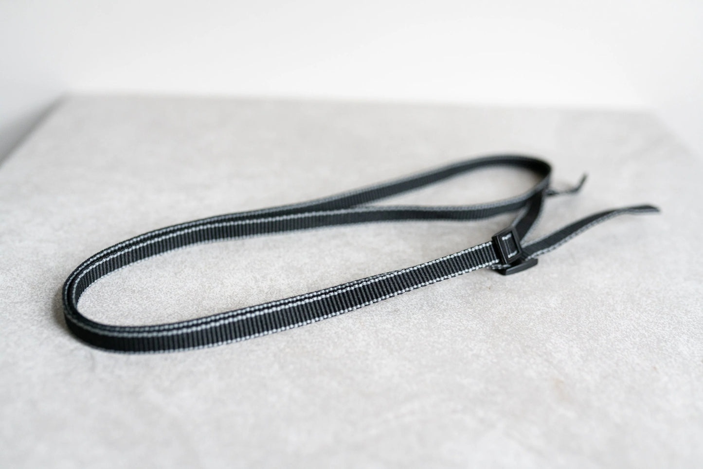Camera Strap - Circa 1970s - Black w/ Gray Pin Stripes