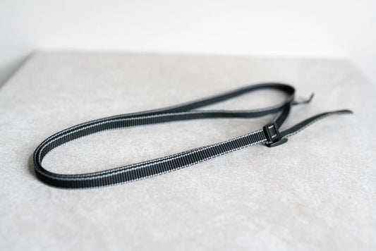 Camera Strap - Circa 1970s - Black w/ Gray Pin Stripes