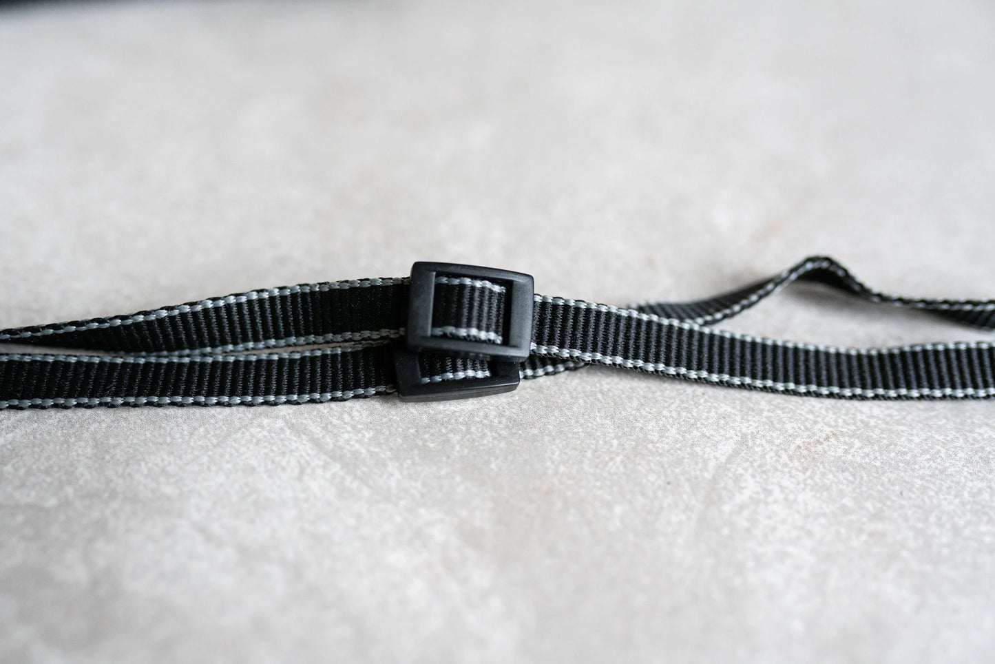 Camera Strap - Circa 1970s - Black w/ Gray Pin Stripes
