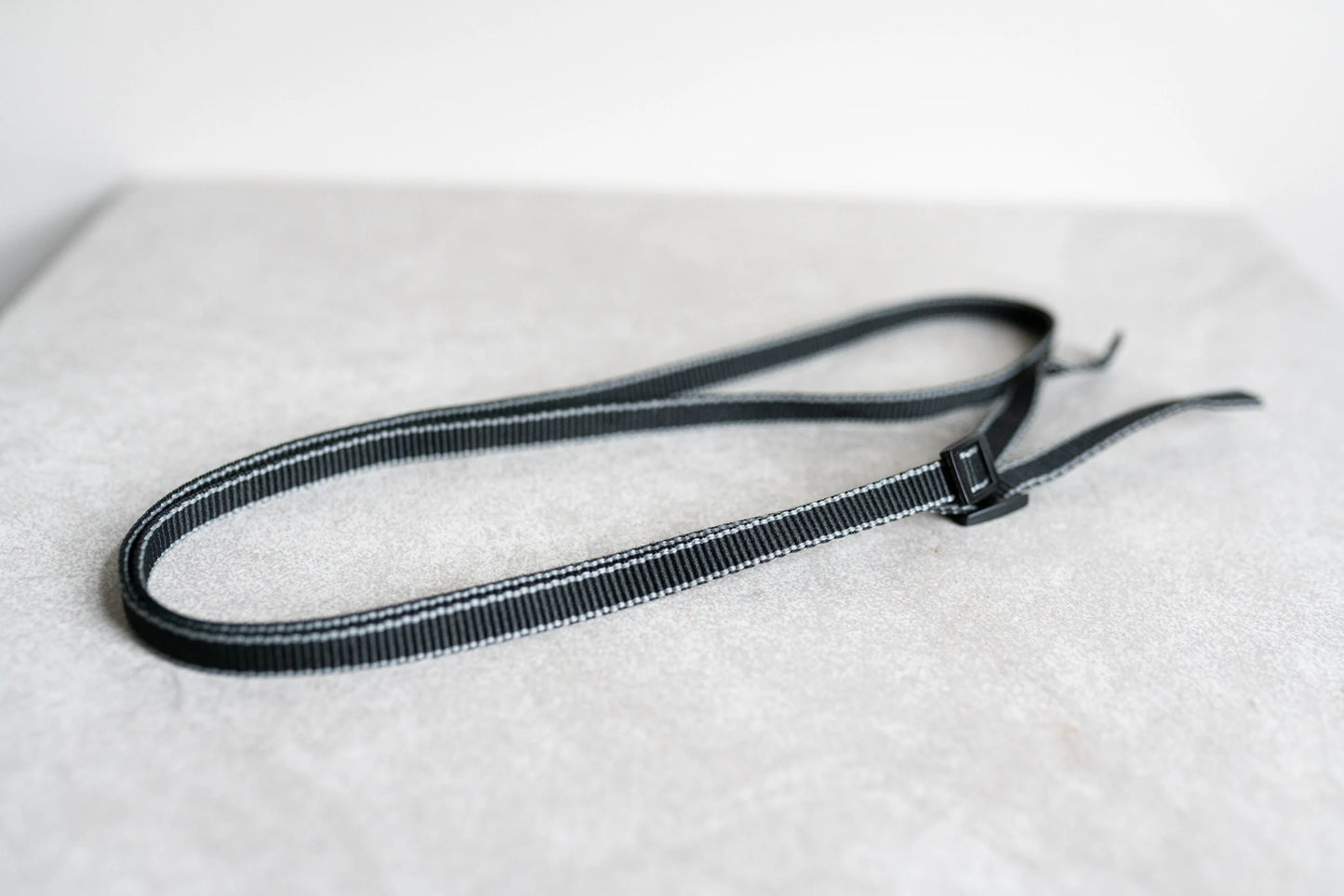 Camera Strap - Circa 1970s - Black w/ Gray Pin Stripes