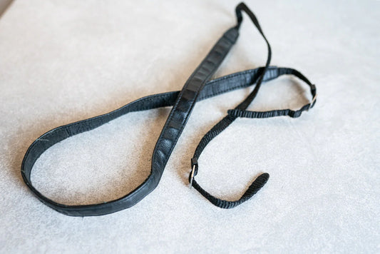 Vintage Black Leather Pentax Point and Shoot Leather Camera Strap