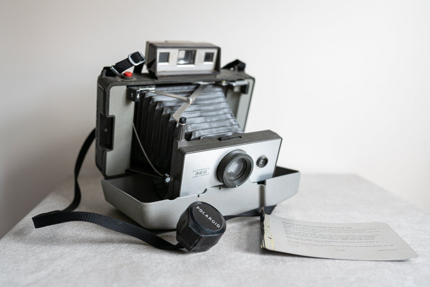 Polaroid Automatic 320 Instant Land Camera / Timer on Strap