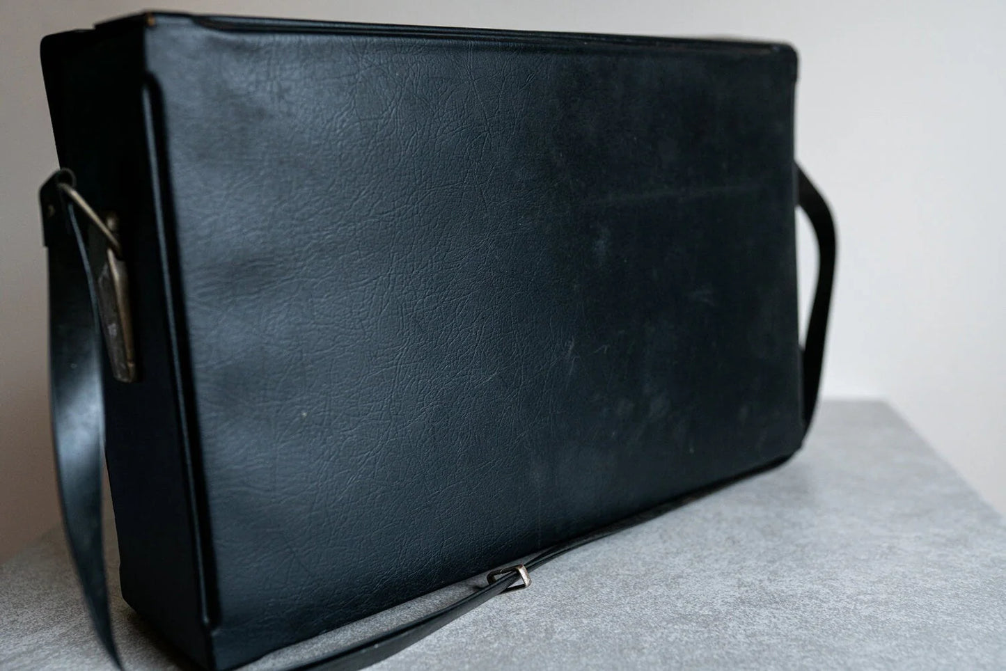 Vintage Black Vinyl Camera Case w/ Short Strap