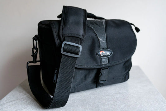 Retro Lowepro Black Camera Bag w/ Strap