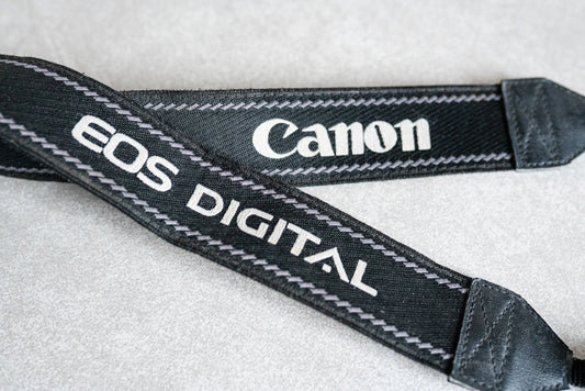 Retro Black and Grey Canon EOS Digital Camera Strap