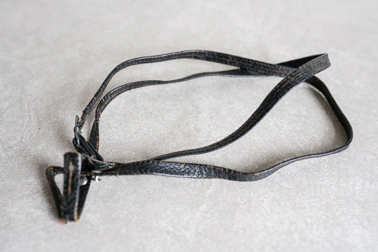 Vintage 1960s Black Leather Camera Strap