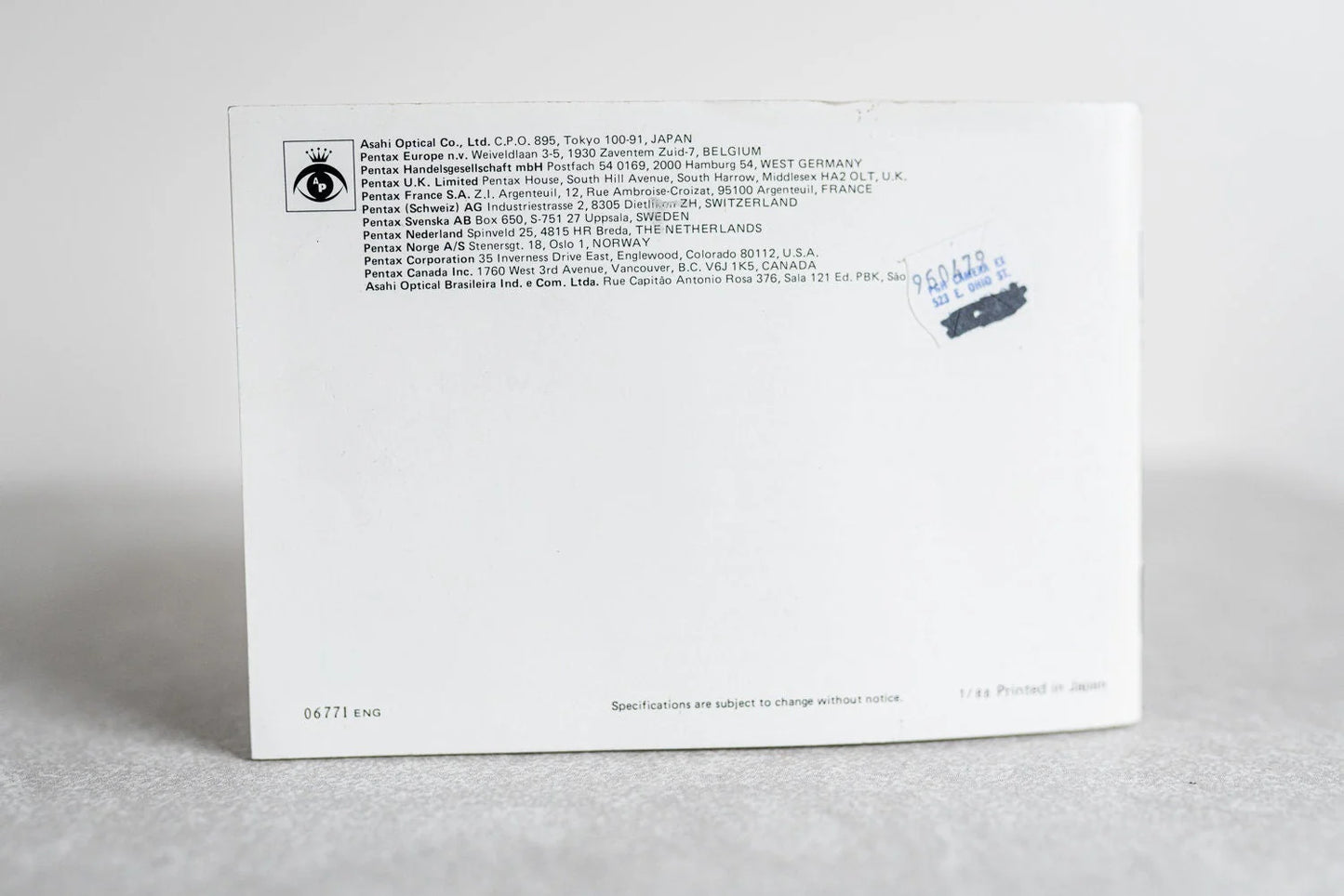 Pentax Lenses and Accessories Manual