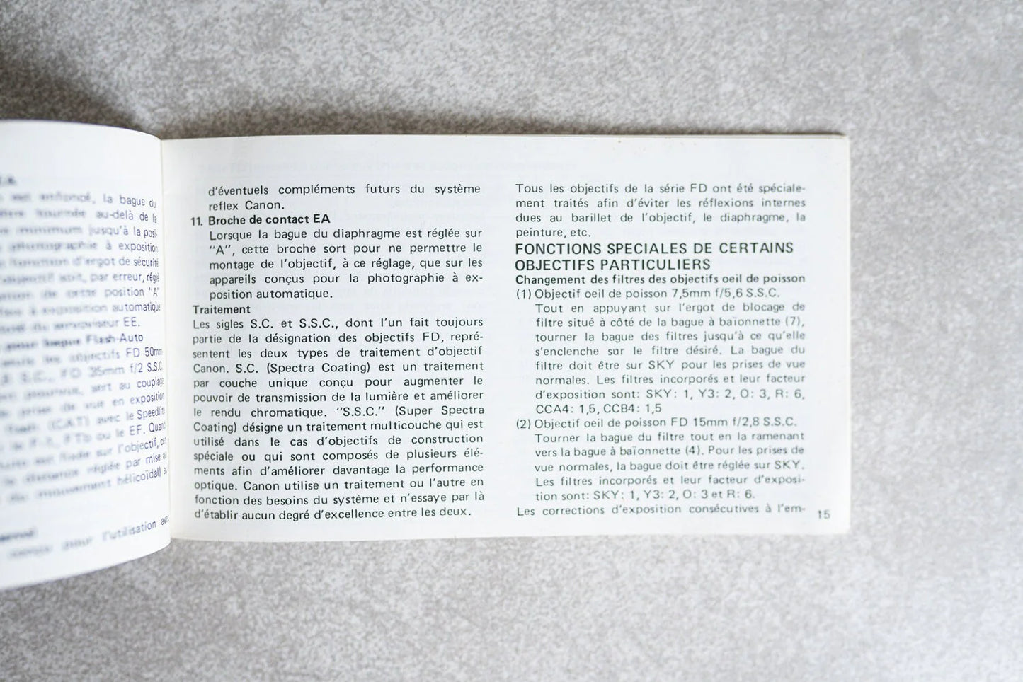 Canon FD Lenses System Instructions Manual Guide Book