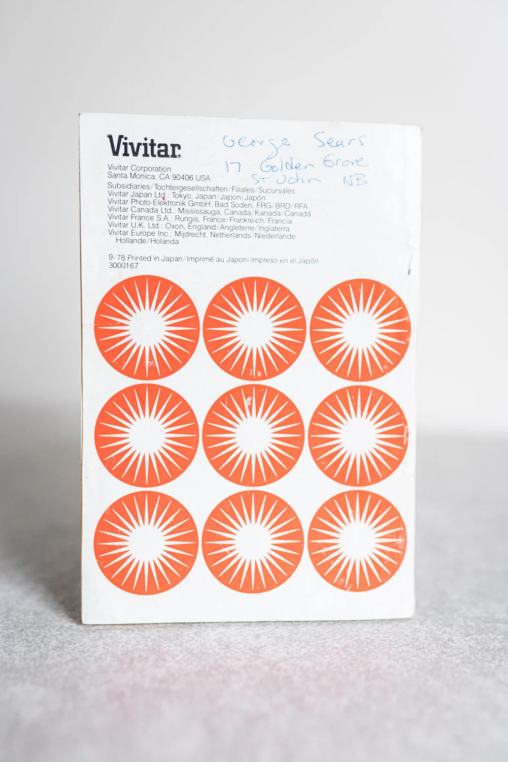 Vivitar Automatic Electronic Flash Model 283 Owners Manual