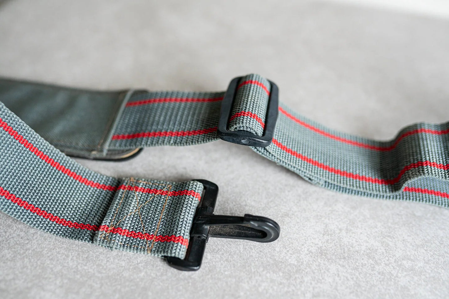Retro Red and Grey Wide Camera / Bag Strap - Circa 1970s