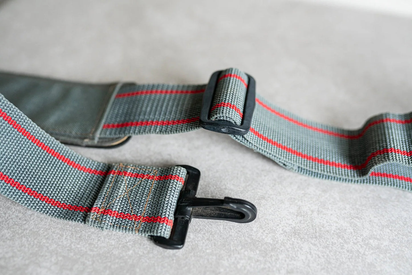 Retro Red and Grey Wide Camera / Bag Strap - Circa 1970s