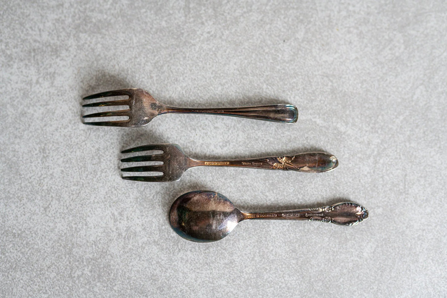 Childrens Silverware - 2 Forks and 1 Spoon
