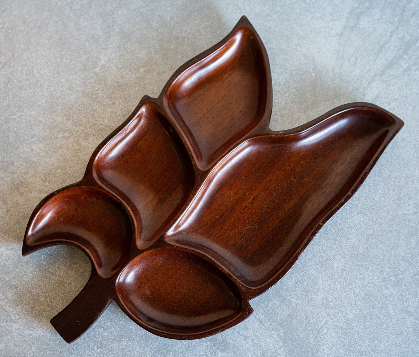 Vintage Wooden Leaf Dish - Circa 1960s