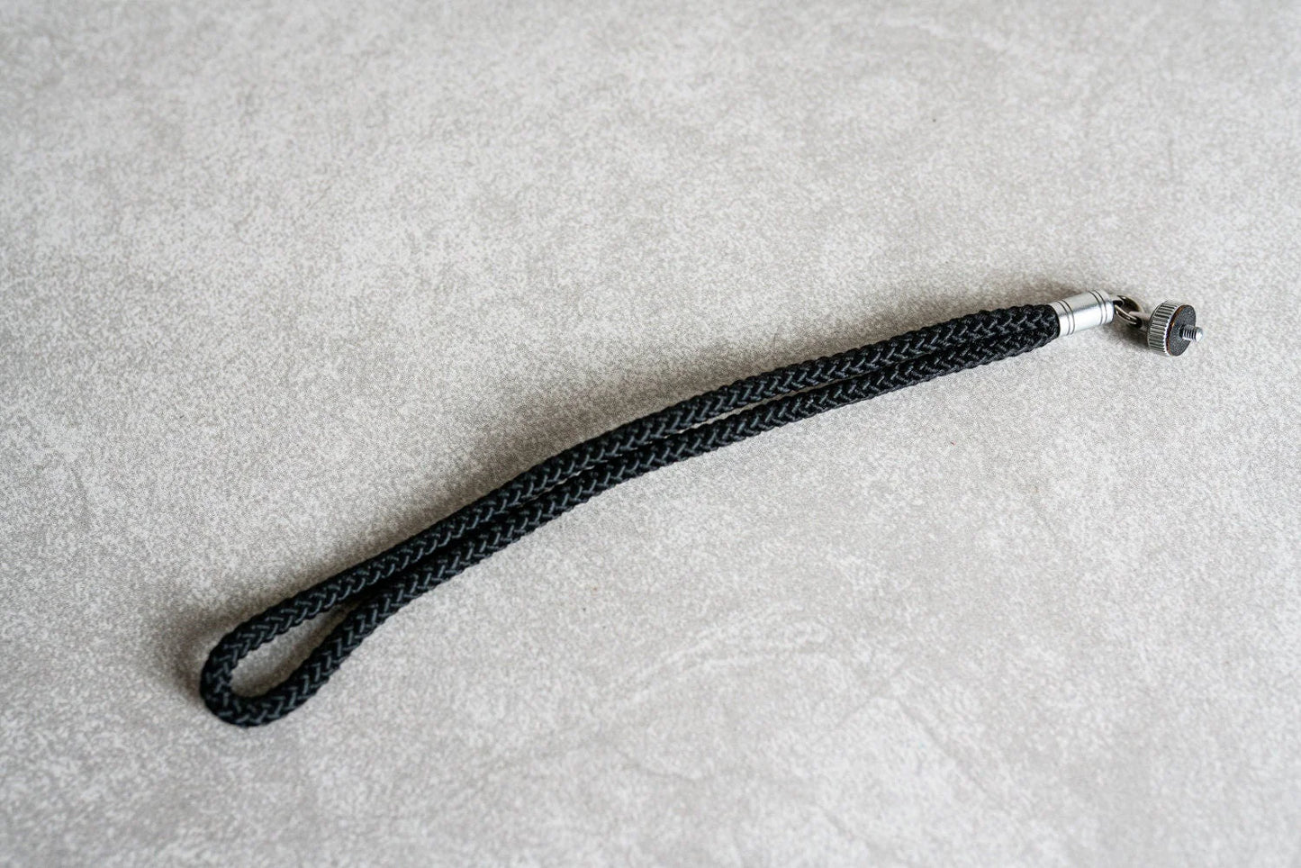 Black Braided Camera Wrist Strap - Threaded Mount