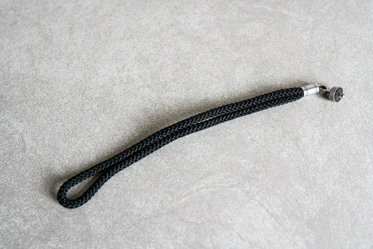 Black Braided Camera Wrist Strap - Threaded Mount