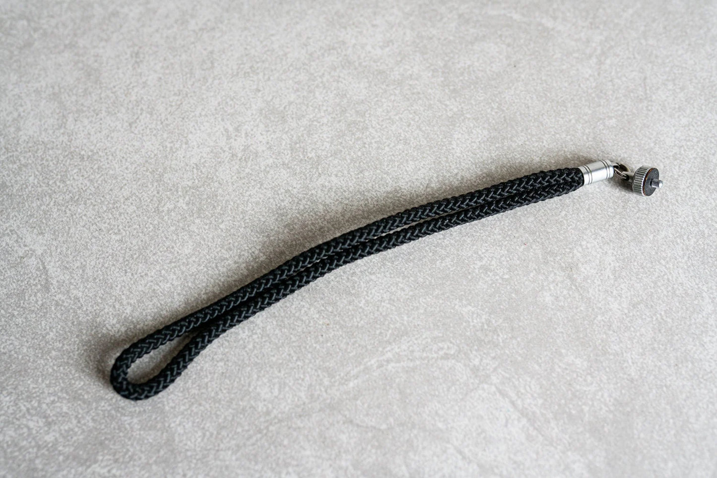 Black Braided Camera Wrist Strap - Threaded Mount