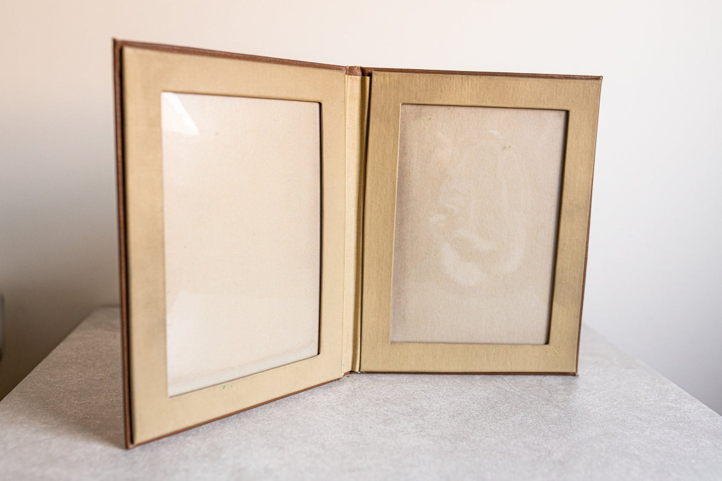Twin Photo Frame / Album - Brown and Tan