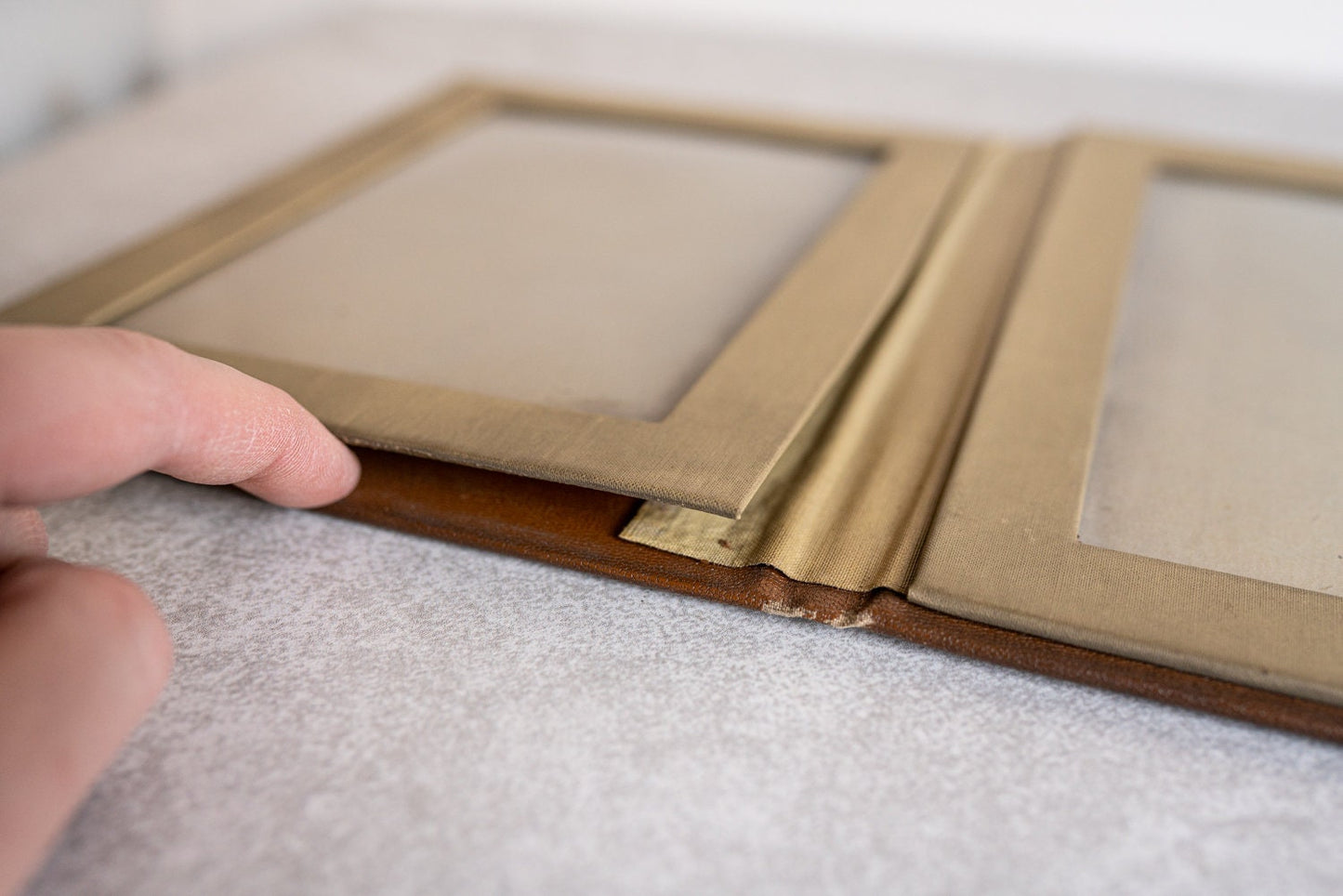 Twin Photo Frame / Album - Brown and Tan