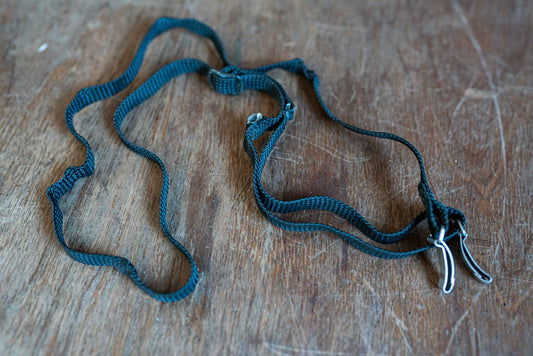 Vintage Black Camera Strap w/ Clips - Circa 1960s
