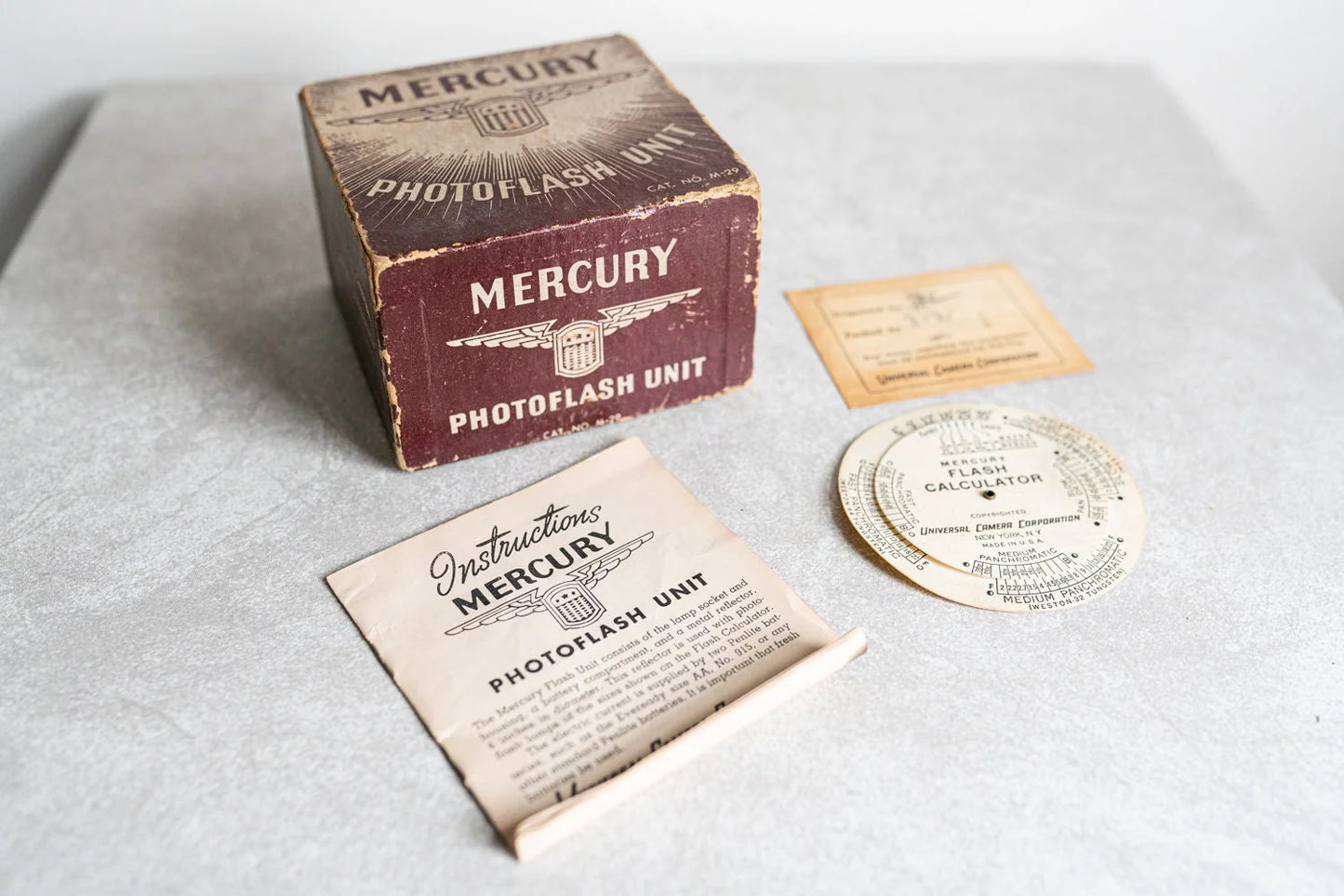 Mercury Photoflash Unit Box and Information Only - No Flash
