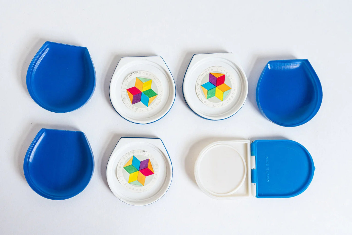 Vintage Blue Walz Plastic Cases - Set of 4