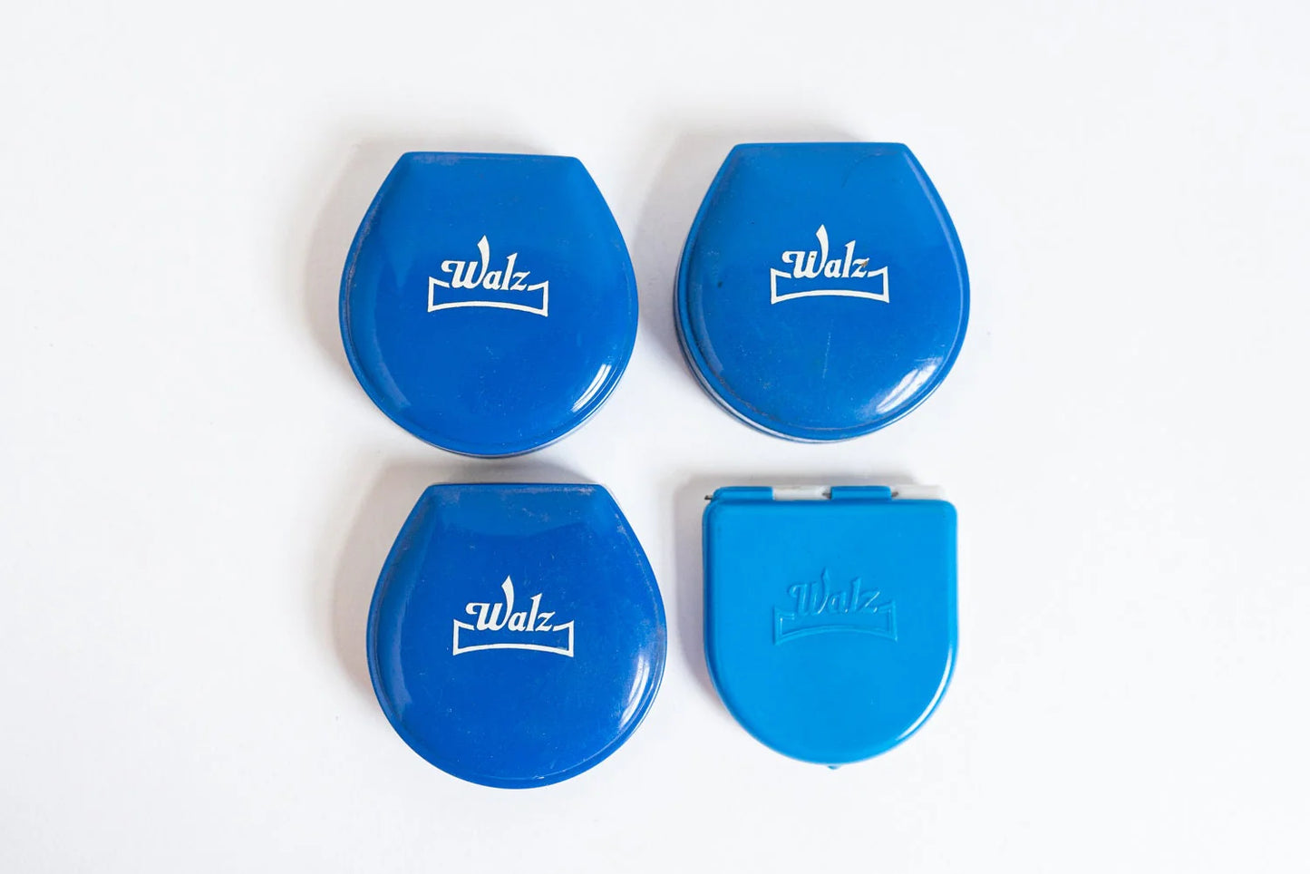 Vintage Blue Walz Plastic Cases - Set of 4