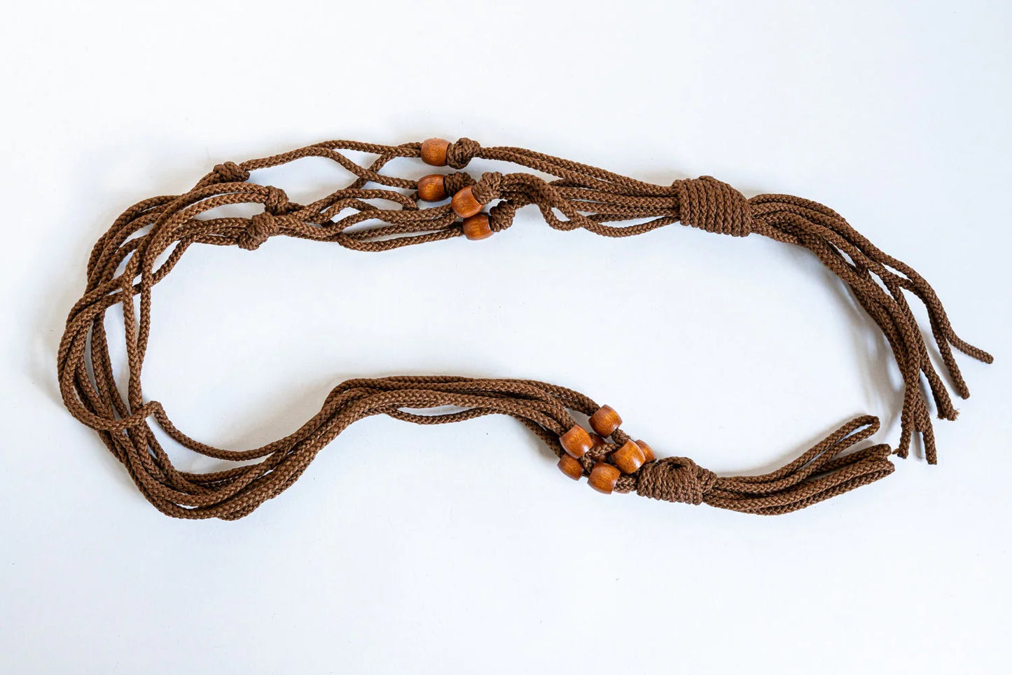 Rust Colored Plant Hanger w/ Wooden Beads
