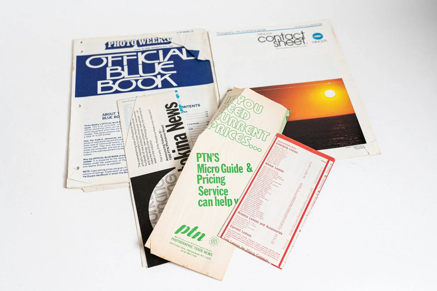 Photographic Literature Lot - Lot of 5 - Blue Book, Minolta Contact Sheet, etc