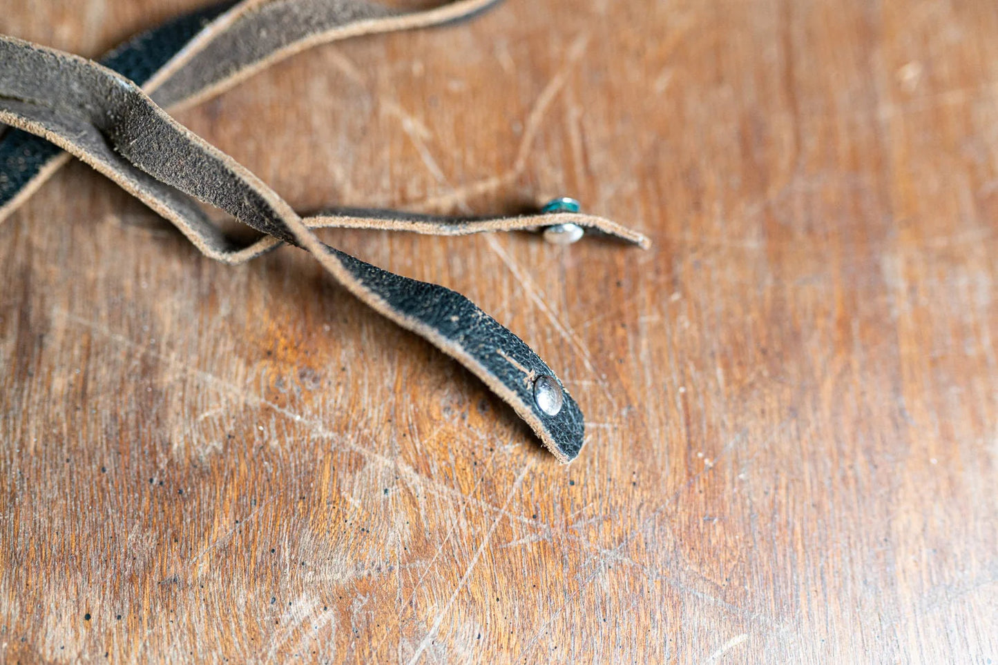 Vintage Black Leather Camera Strap - Circa 1950s