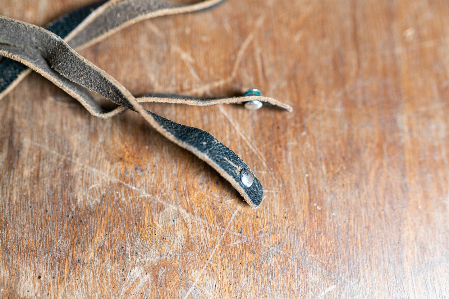 Vintage Black Leather Camera Strap - Circa 1950s