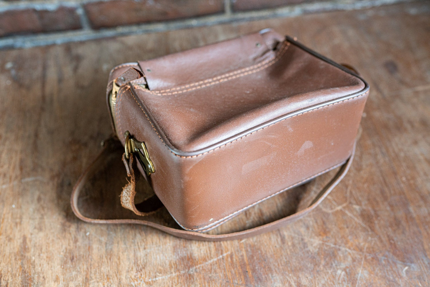 Vintage Brown Leather Camera Case - Circa 1950s