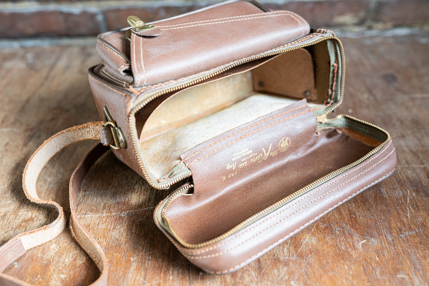 Vintage Brown Leather Camera Case - Circa 1950s