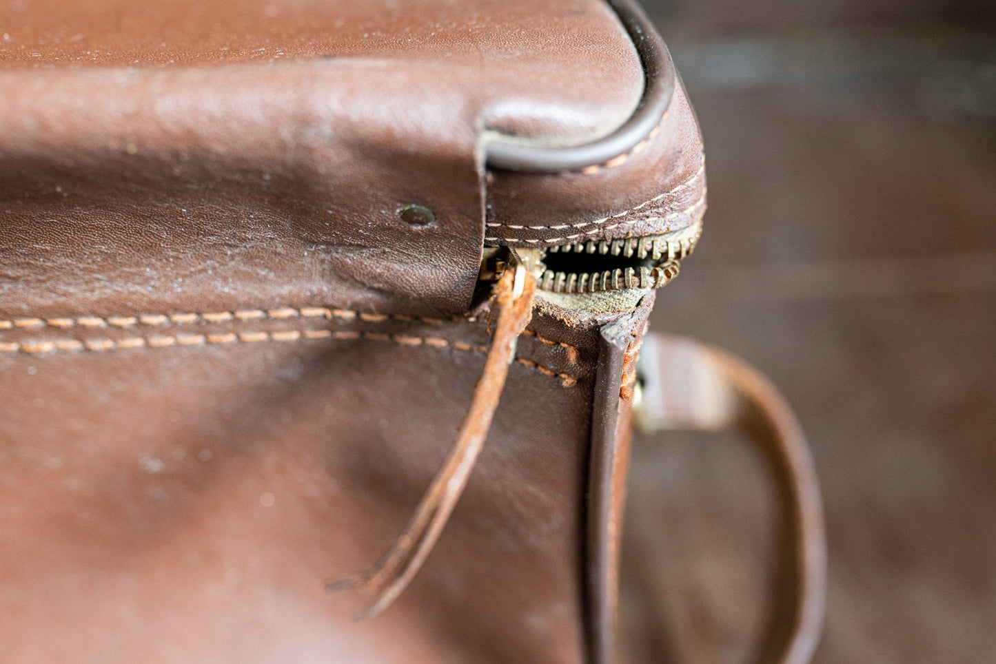 Vintage Brown Leather Camera Case - Circa 1950s