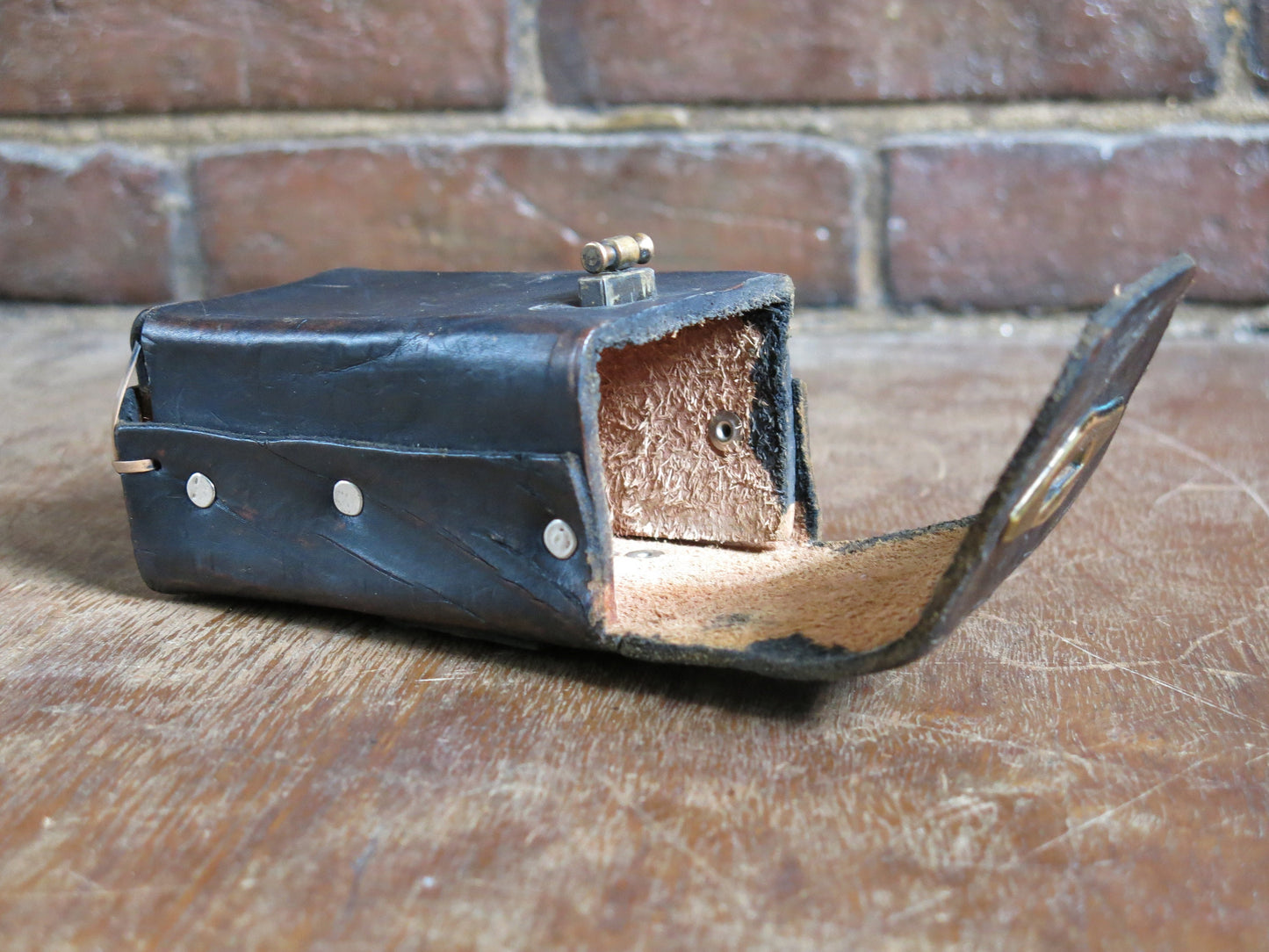 Vintage Heavy Duty Handmade Leather Case with Loop on Back