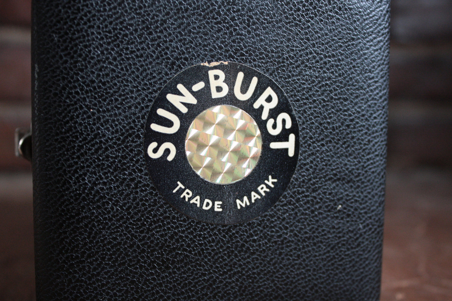 Sun-Burst Hard Wooden and Leather Case With Lid