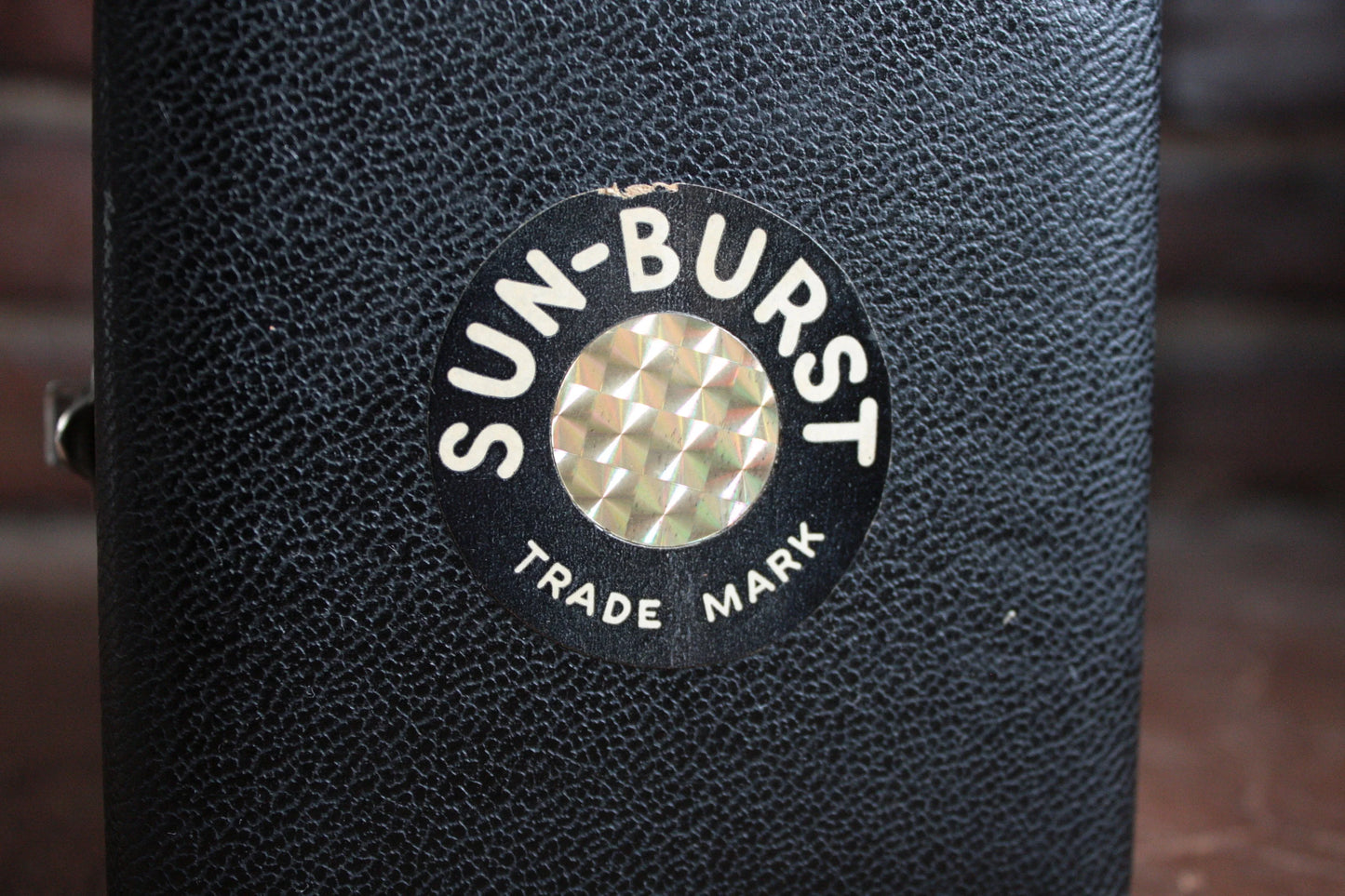Sun-Burst Hard Wooden and Leather Case With Lid