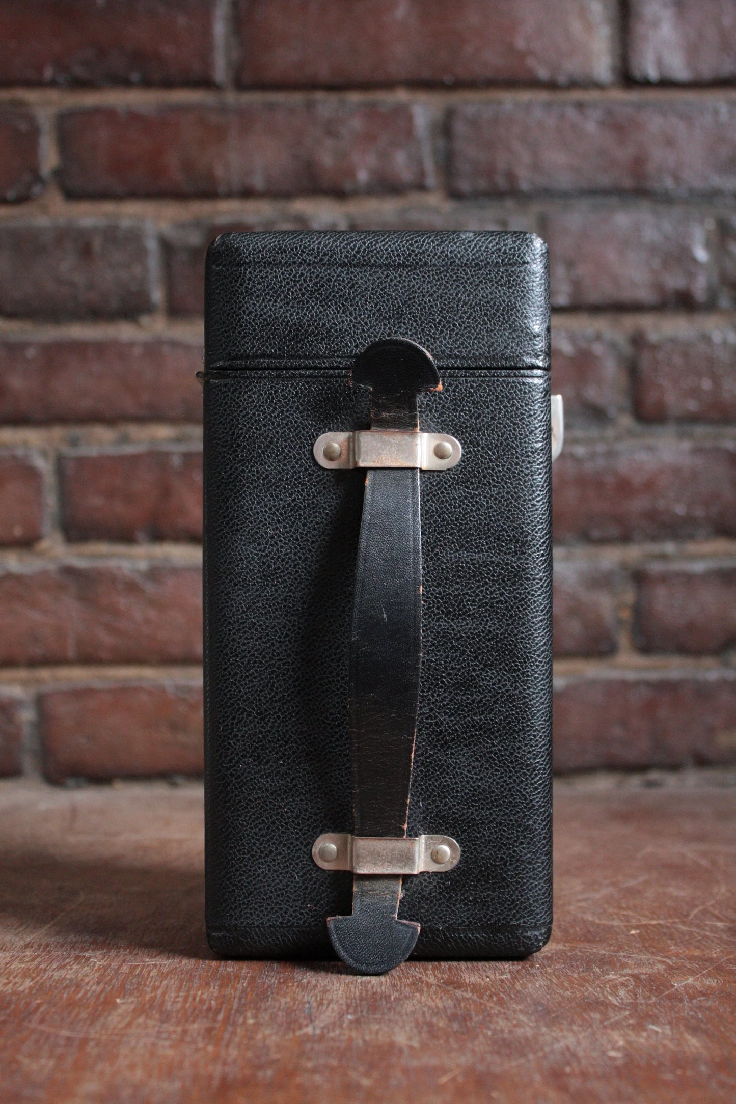 Sun-Burst Hard Wooden and Leather Case With Lid