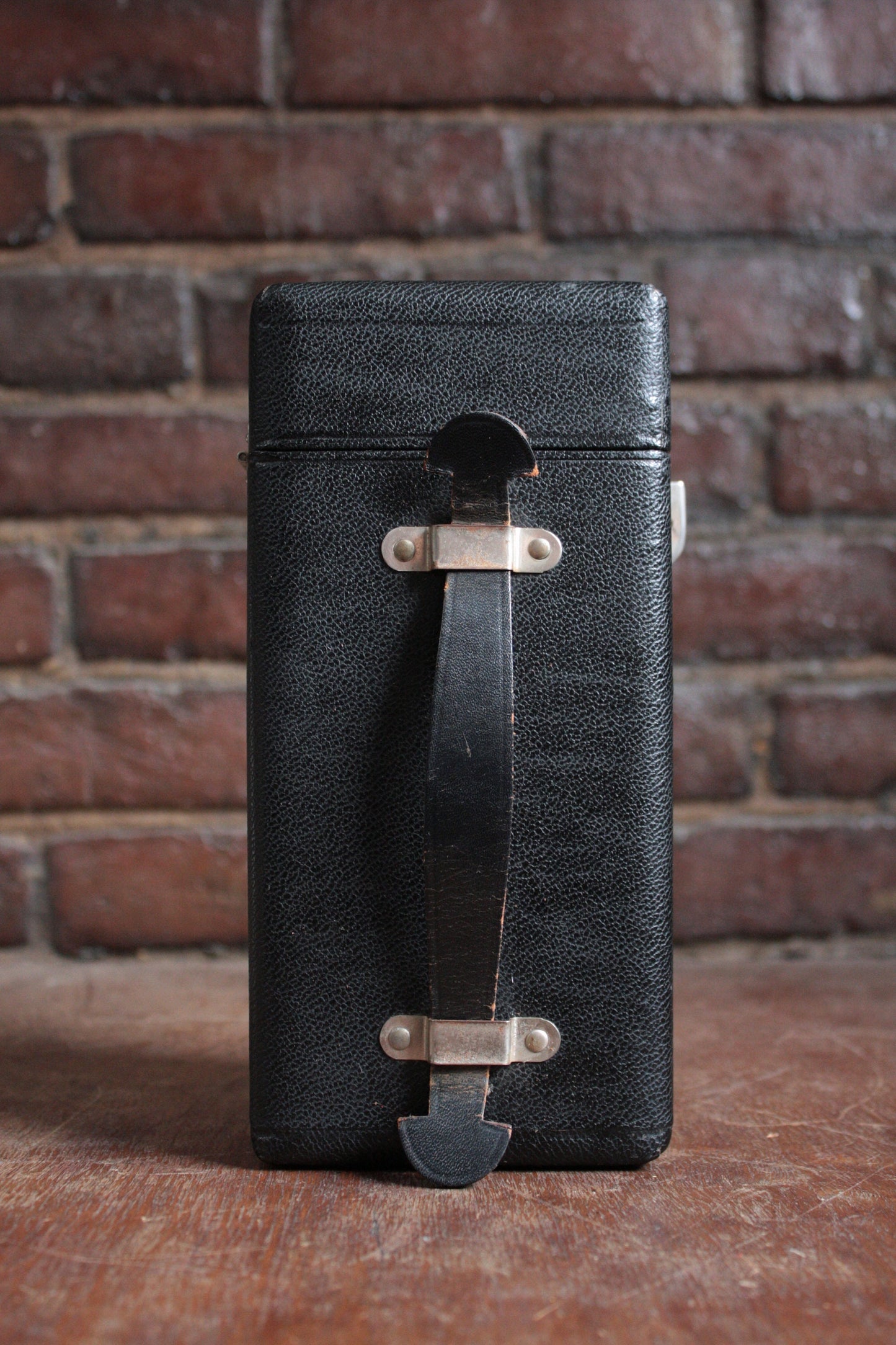Sun-Burst Hard Wooden and Leather Case With Lid