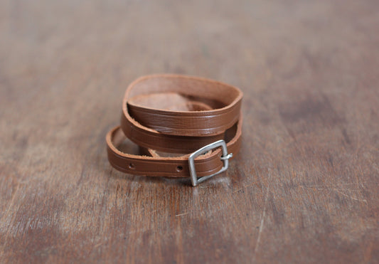 Slim Brown Leather Belt 24 Inch