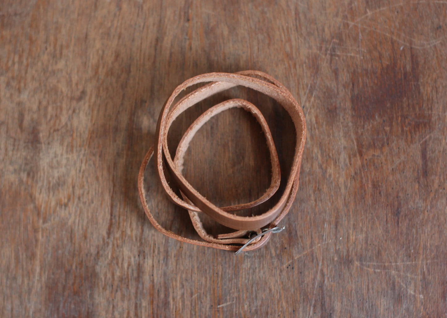 Slim Brown Leather Belt 24 Inch