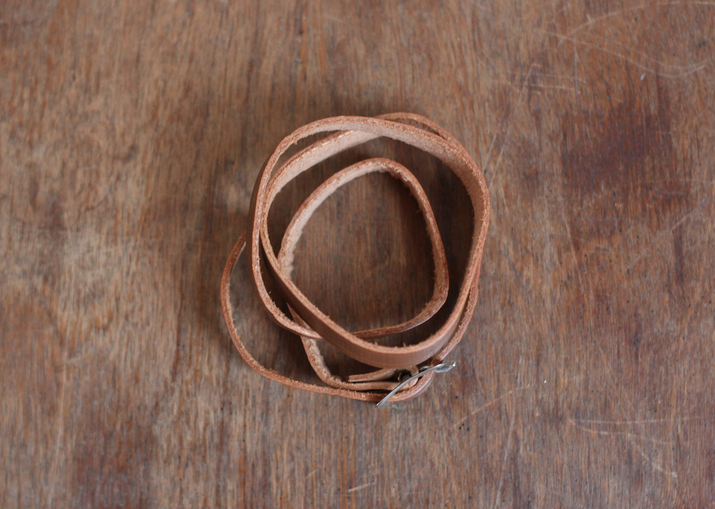 Slim Brown Leather Belt 24 Inch