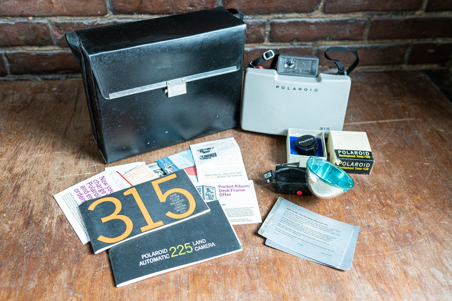 Polaroid Automatic 315 Land Camera Outfit For Display or Prop w/ Case and Extras
