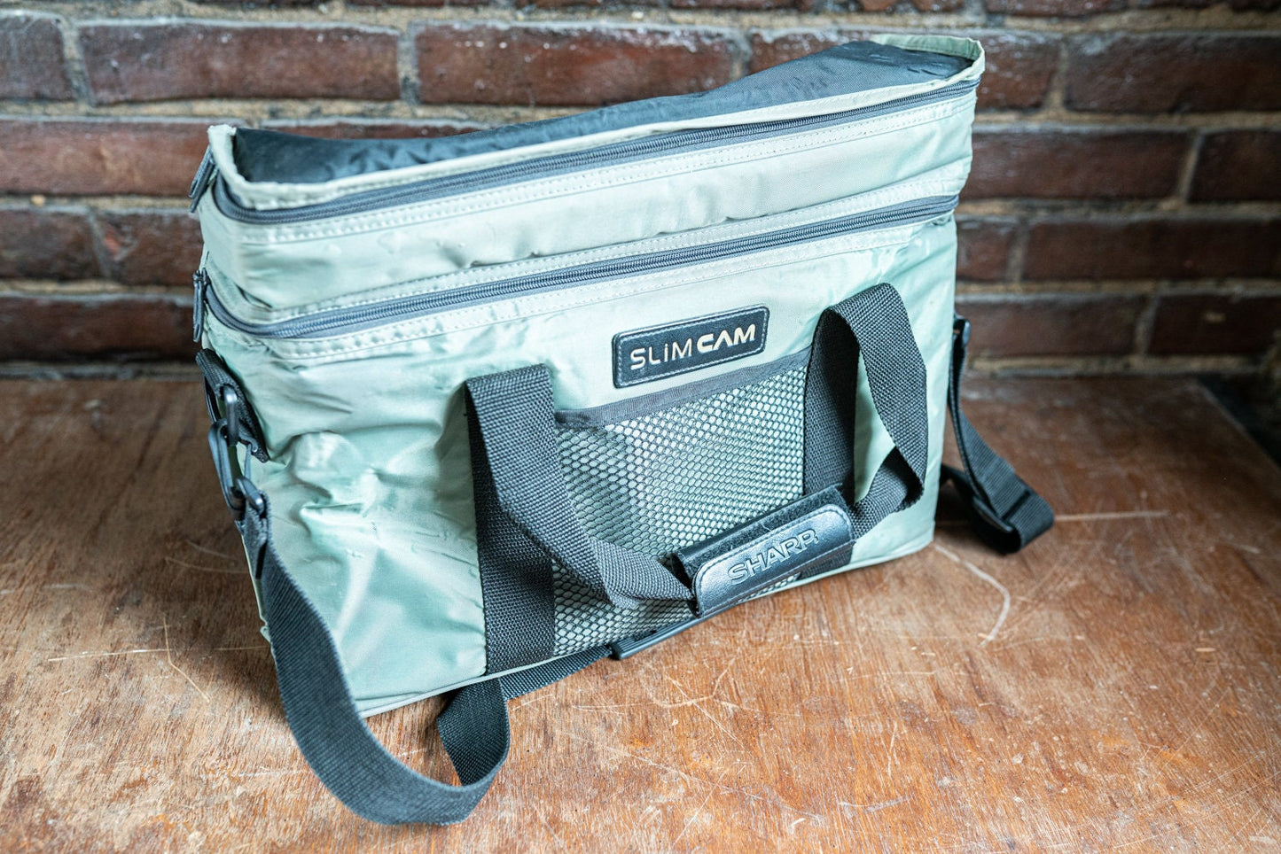 Vintage Green and Black Slim Cam Camera Messenger Bag