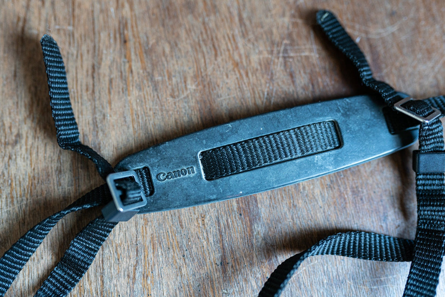 Vintage Black Canon Camera Strap w/ Shoulder Pad