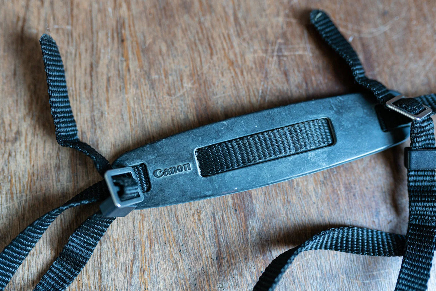 Vintage Black Canon Camera Strap w/ Shoulder Pad