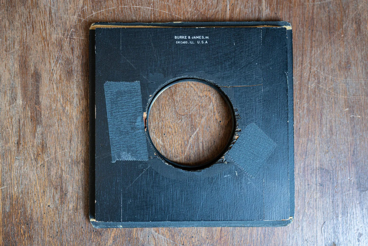 Burke & James 6 x 5 15/16 Wooden Lens Board w/ 63mm Metal Insert