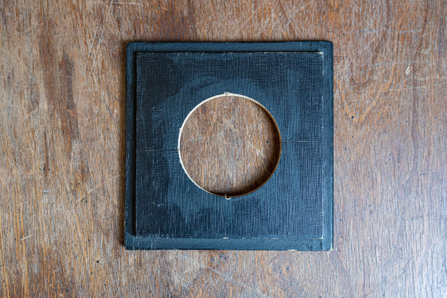 Vintage Burke & James Wooden Lens Board, 49mm Opening