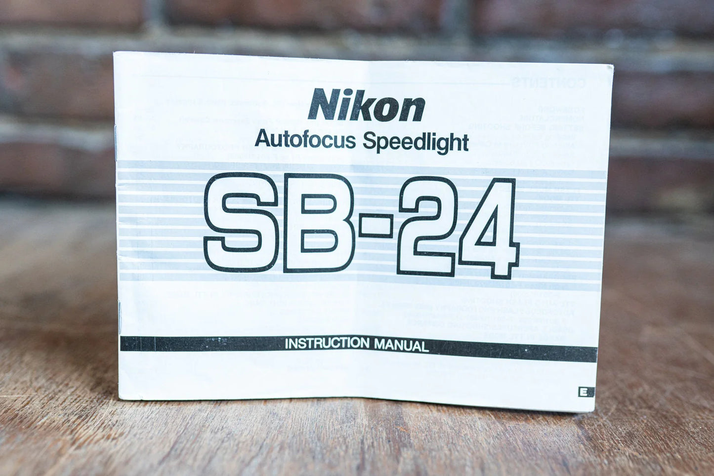 Nikon Autofocus Speedlight SB-24 Flash Instructions Manual User Guide