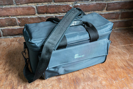 Black Padded Camera Bag w/ Strap and Teal Interior