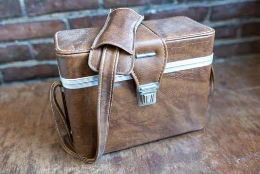1960s Vintage Hard Camera Case w/ Camera Caddy - Brown